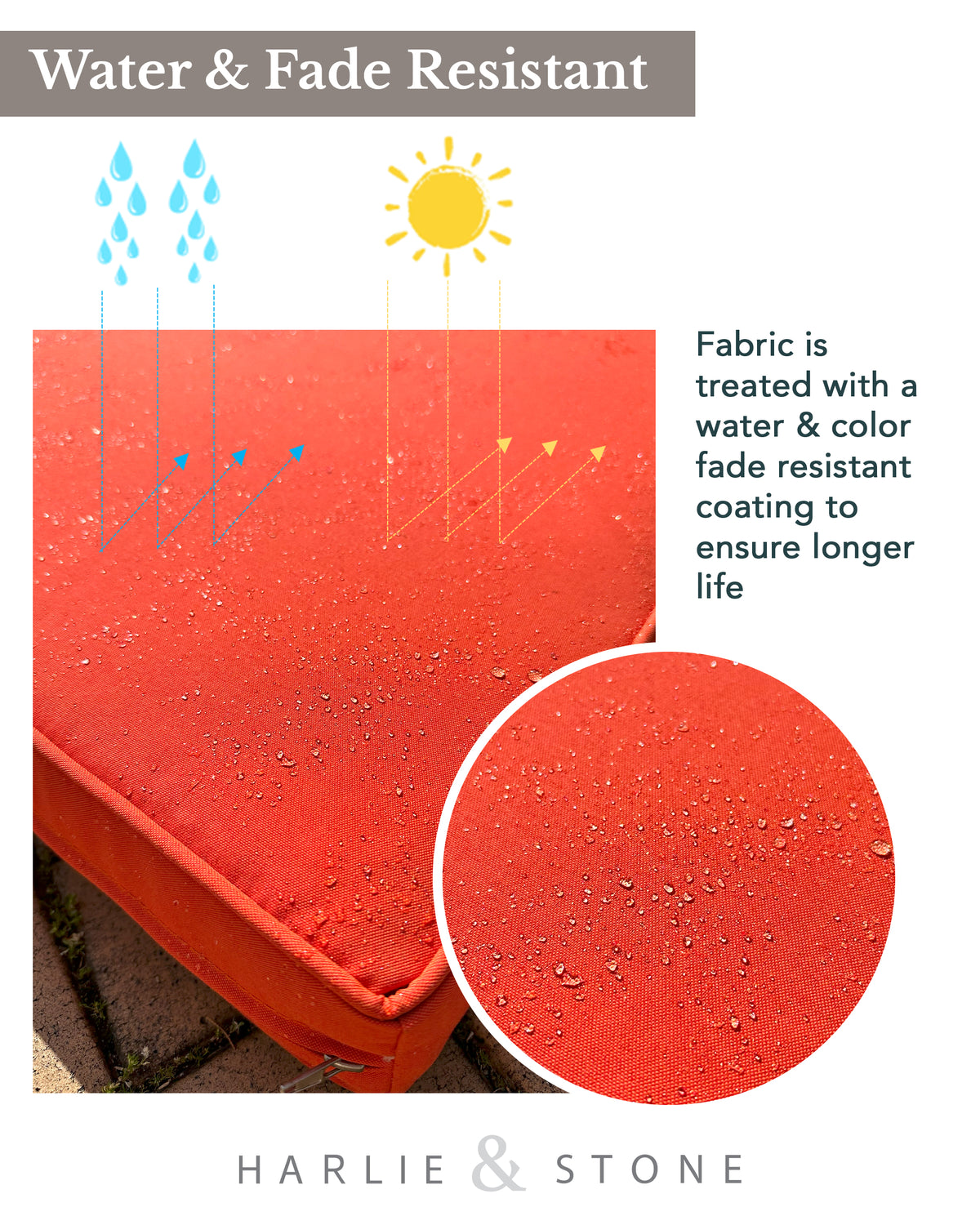 Replacement Outdoor Seat Cushions - Orange